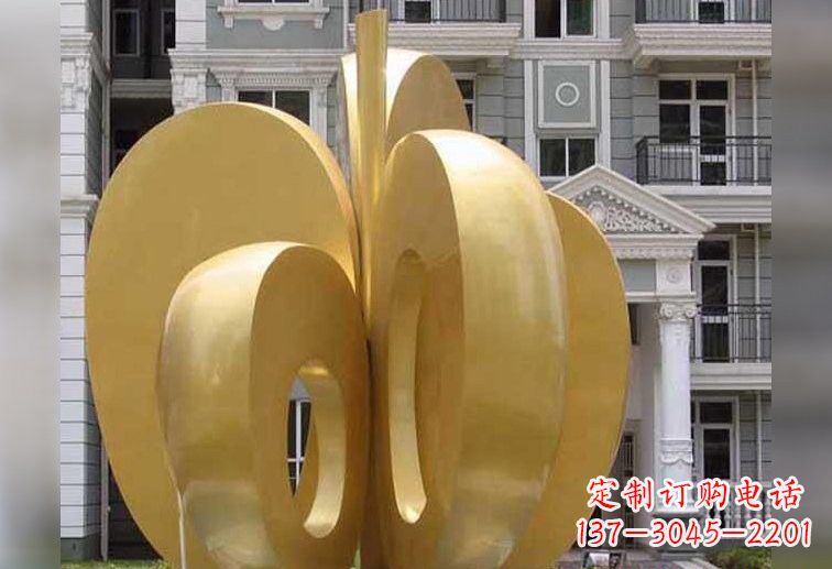 山西不锈钢大型苹果雕塑