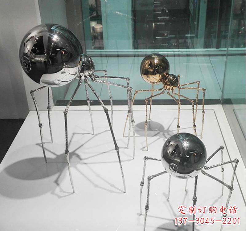 山西不锈钢大型景观蜘蛛雕塑