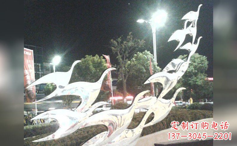 山西不锈钢大雁雕塑——灿烂的翱翔