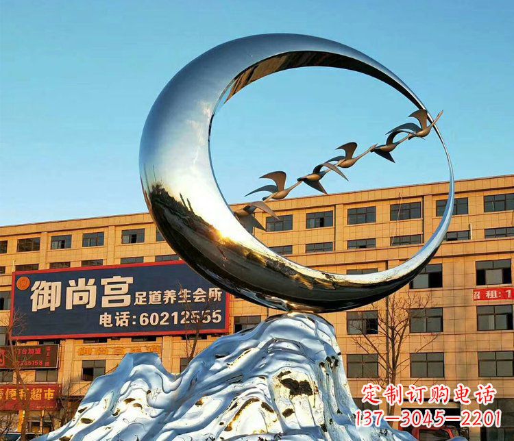 山西不锈钢大雁雕塑精美的艺术之作