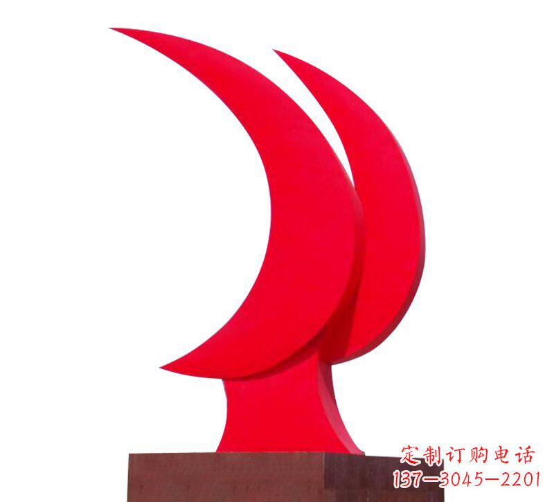 山西不锈钢党建党旗标志雕塑