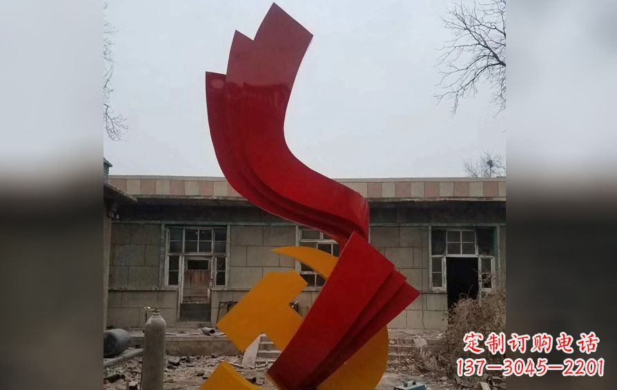 山西不锈钢党徽雕塑——为共产主义奠基