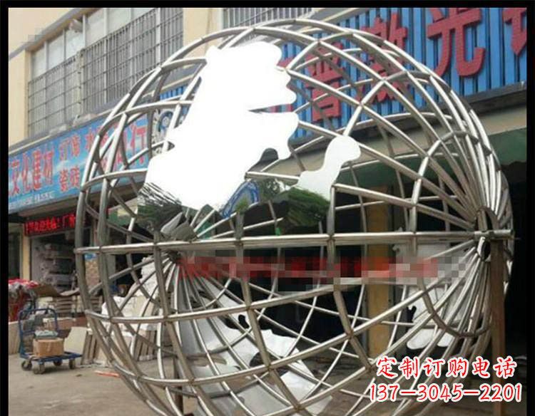 山西不锈钢地球公园景观雕塑 (2)