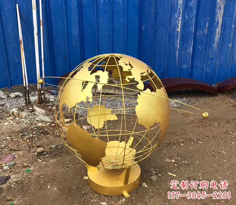 山西精美不锈钢地球仪雕塑