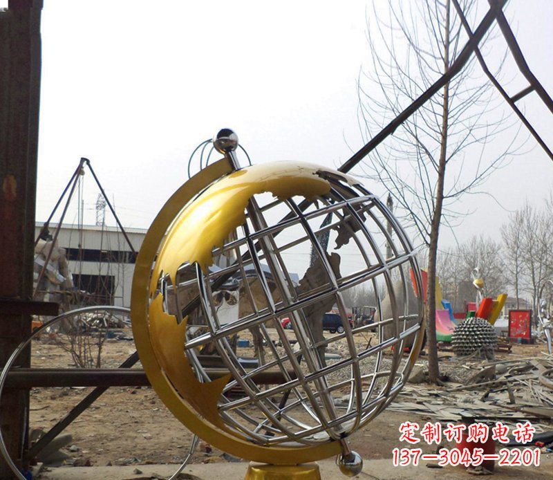 山西不锈钢地球仪雕塑象征着美好未来