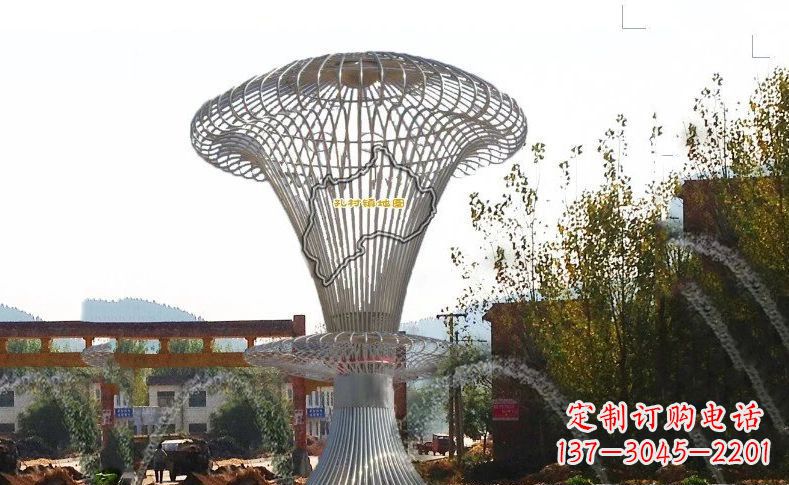 山西城市景观的艺术礼物——不锈钢地图雕塑