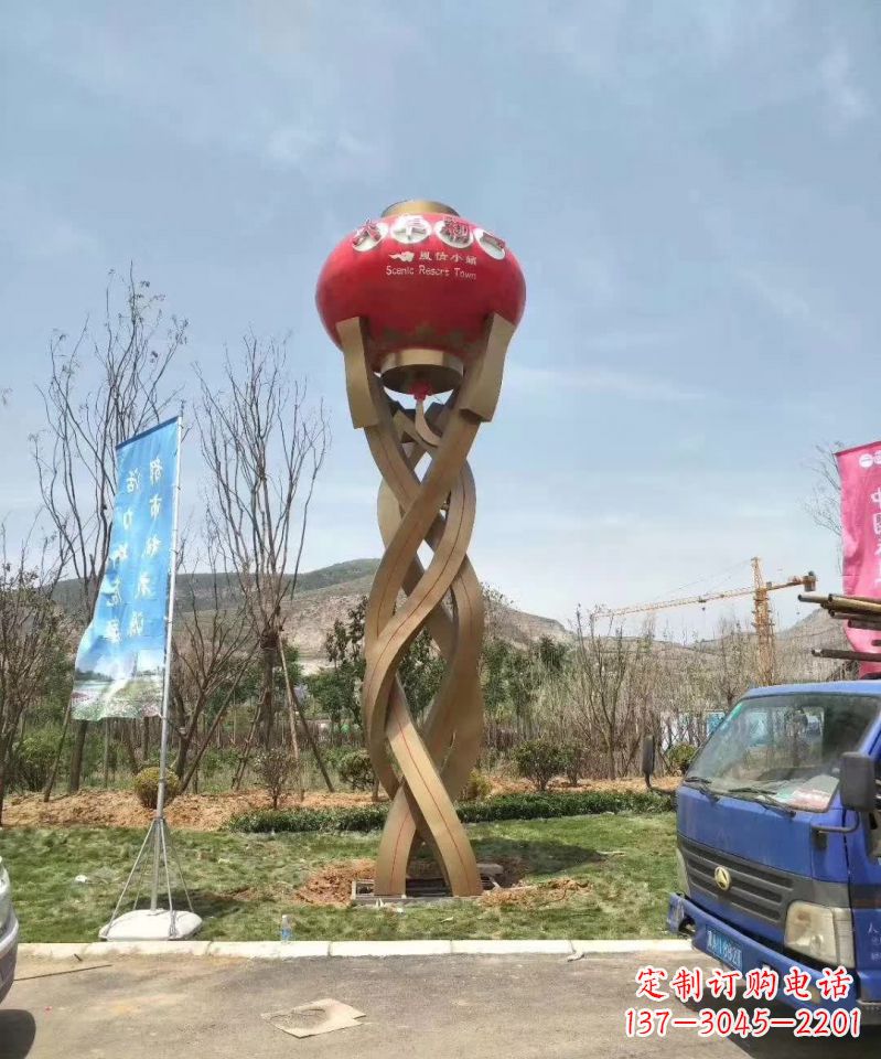 山西不锈钢灯笼雕塑灯笼照亮未来
