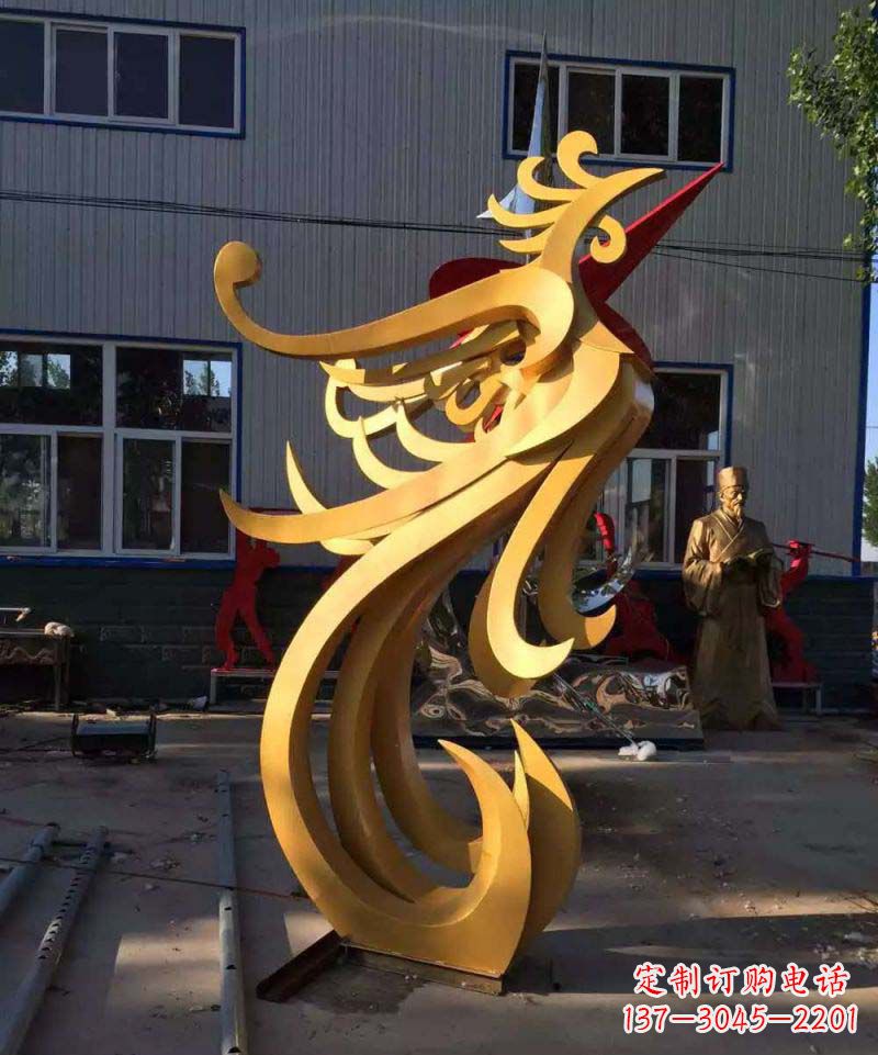 山西不锈钢雕刻凤凰雕塑