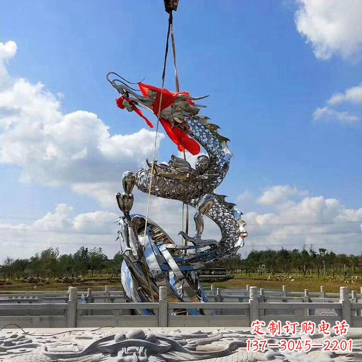 山西不锈钢雕塑龙-景区公园镂空动物景观雕塑