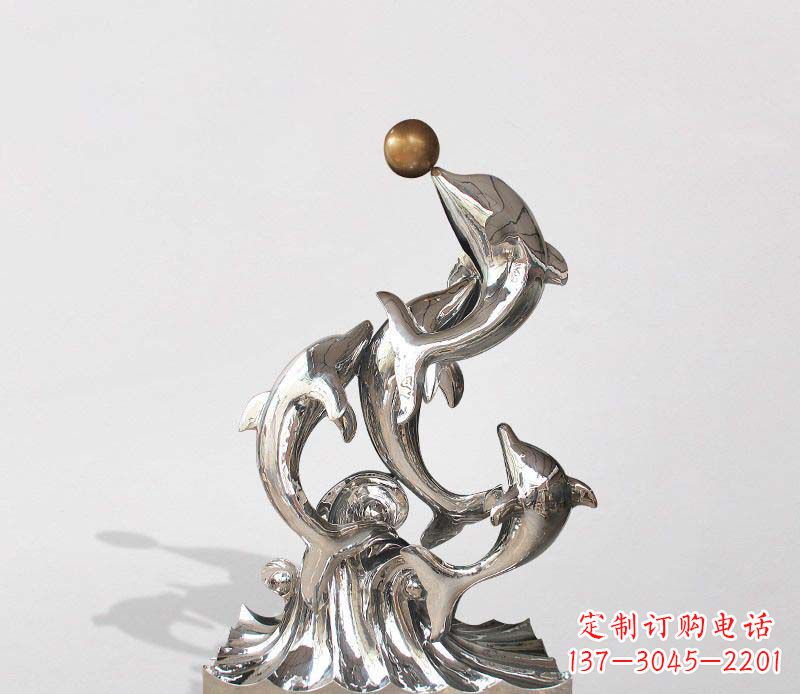 山西不锈钢海豚雕塑精美的艺术杰作