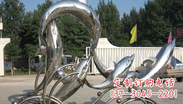 山西不锈钢海豚雕塑精美雕刻展现海洋之美