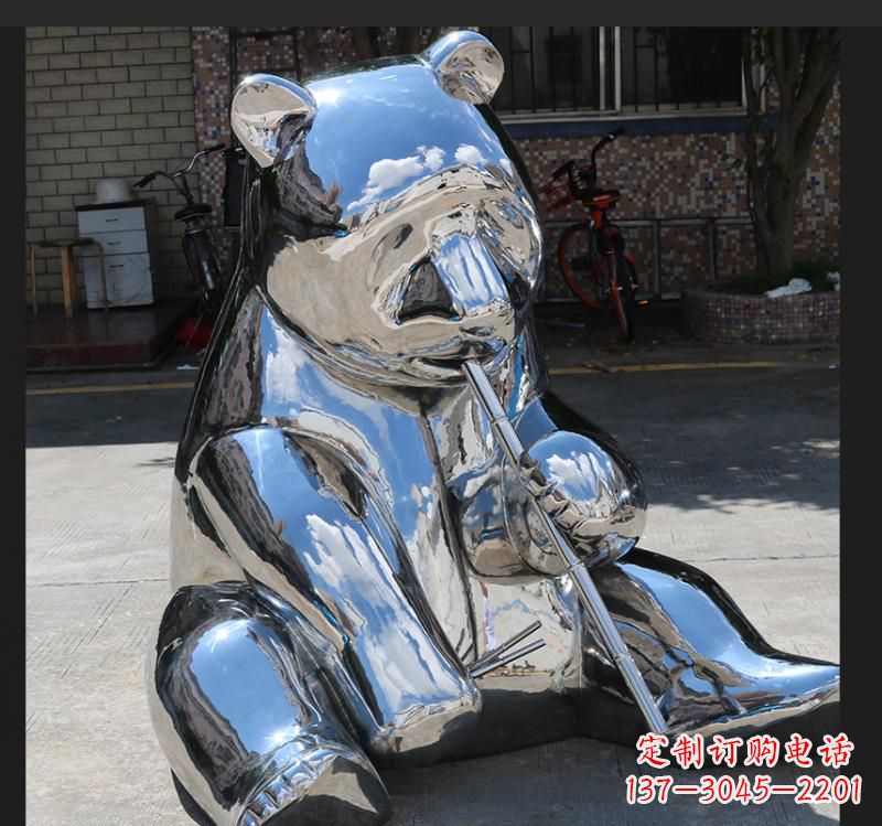 山西不锈钢动物熊雕塑来自自然的美丽