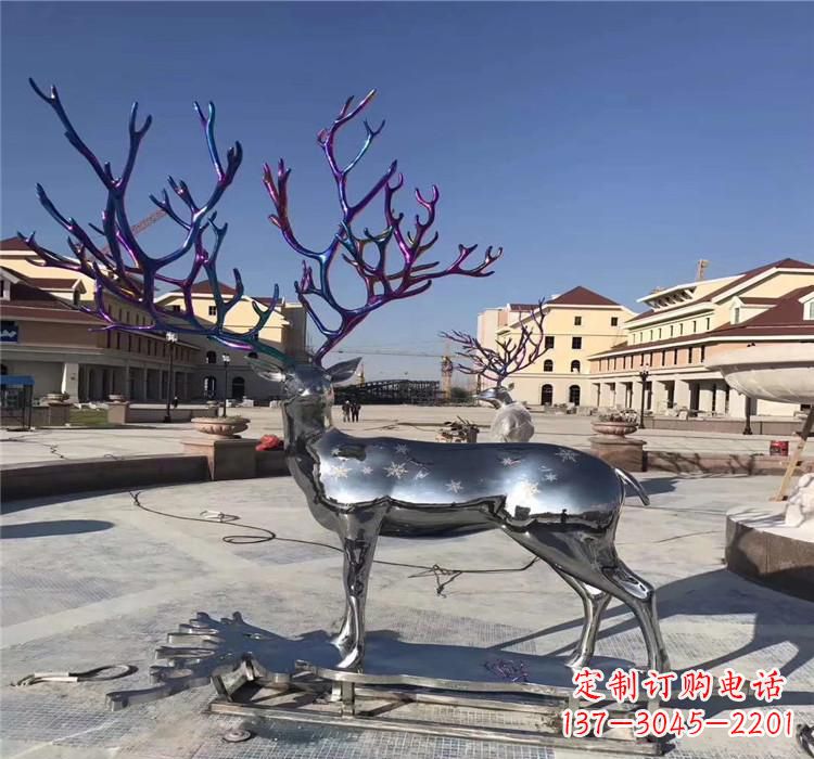 山西不锈钢动物鹿 雕塑