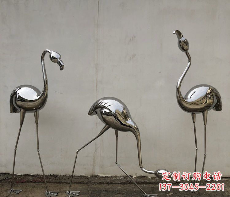 山西不锈钢锻造的火烈鸟雕塑