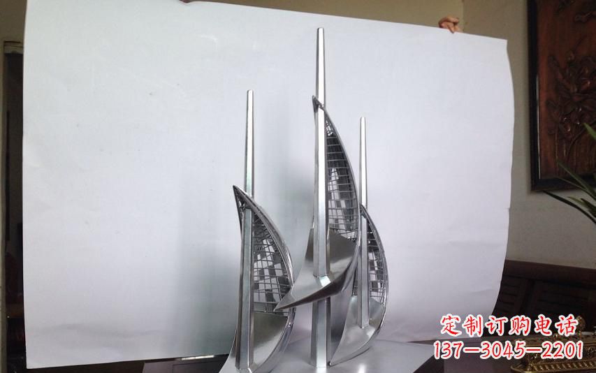 山西不锈钢帆船乘风破浪雕塑