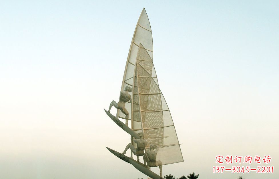 山西精美的不锈钢帆船雕塑