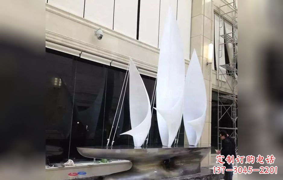 山西不锈钢帆船海洋迷人的雕塑