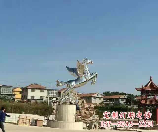 山西不锈钢飞马雕塑象征勇气与美丽