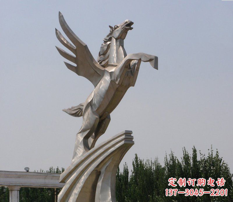 山西不锈钢飞马公园雕塑