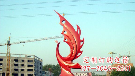 山西凤凰城市的不锈钢雕塑