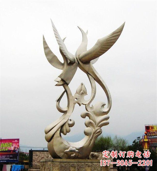 山西不锈钢凤凰雕塑传承古代美学