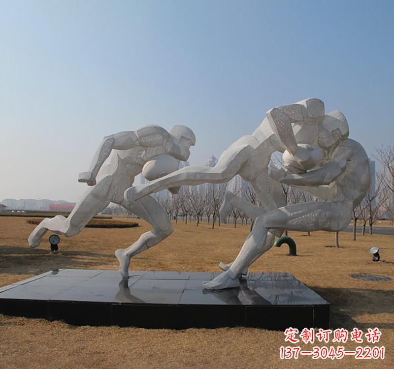 山西不锈钢橄榄球雕塑传承精神的象征