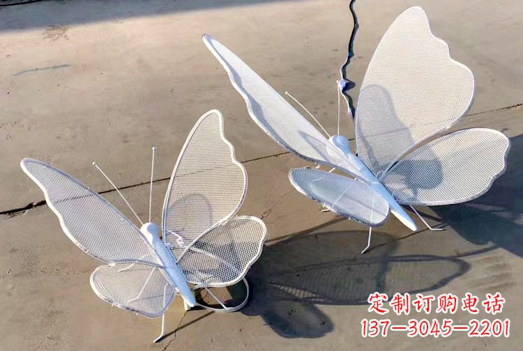 山西不锈钢钢丝网格蝴蝶雕塑——灯光下的灵动之美