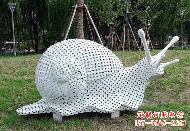 山西不锈钢公园编织蜗牛雕塑