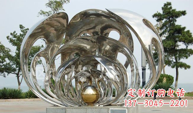 山西不锈钢贝壳珍珠雕塑艺术的融合