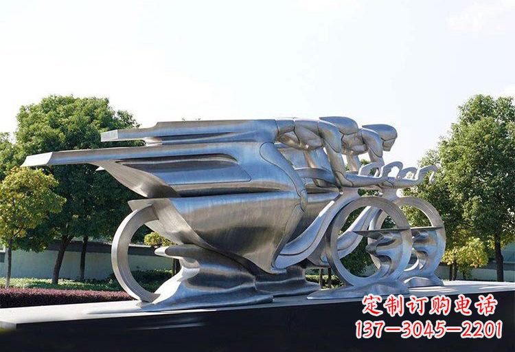 山西不锈钢自行车雕塑——精美绝伦