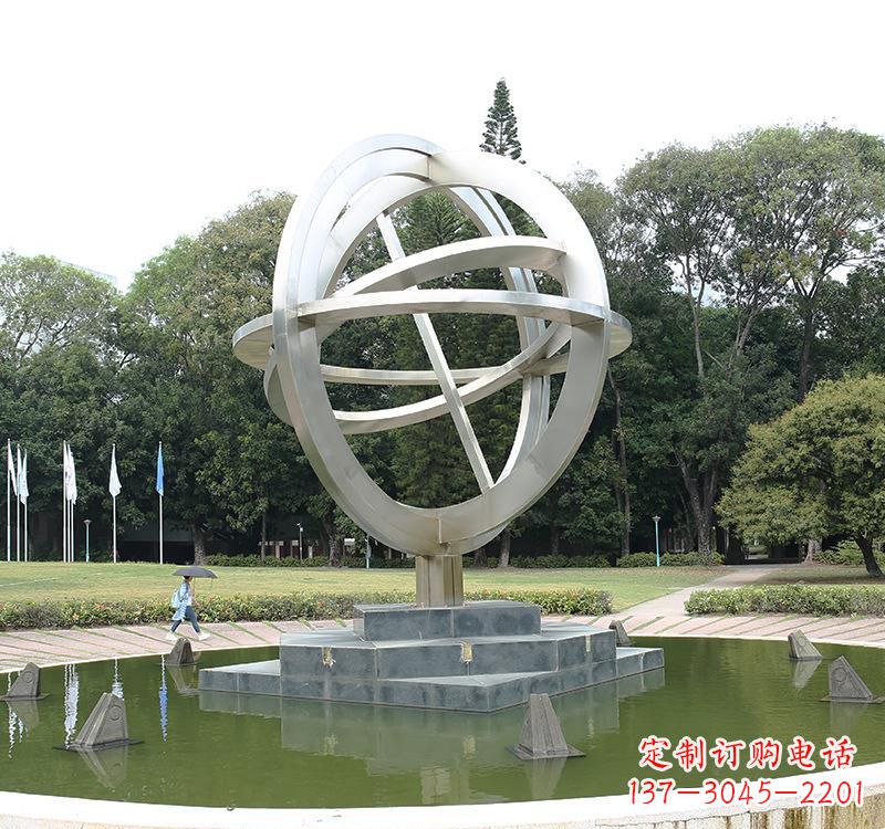 山西不锈钢地球仪雕塑把地球放在手中