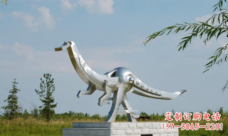 山西不锈钢公园动物鸭嘴龙雕塑