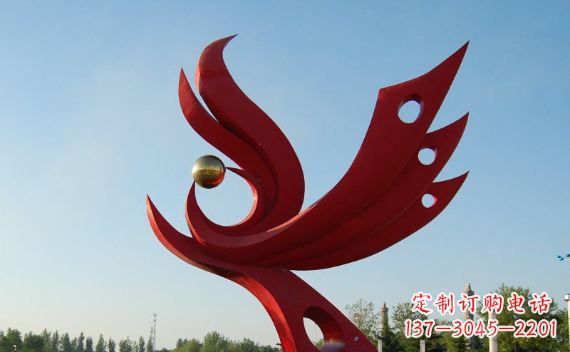 山西不锈钢公园凤凰雕塑 (2)