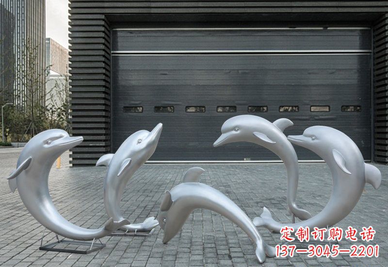 山西海豚的精灵——不锈钢公园海豚雕塑