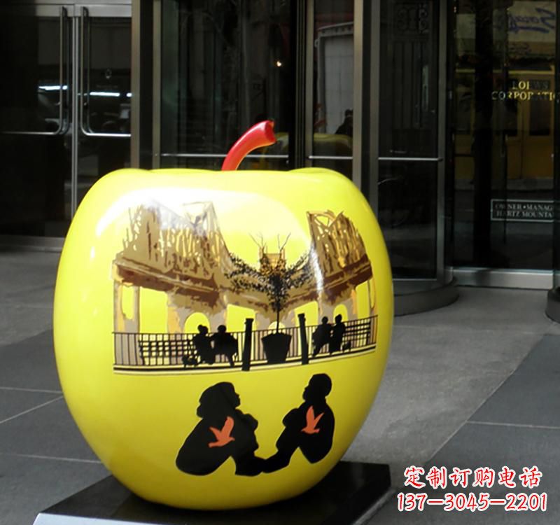 山西不锈钢苹果雕塑——一座精美的公园景观