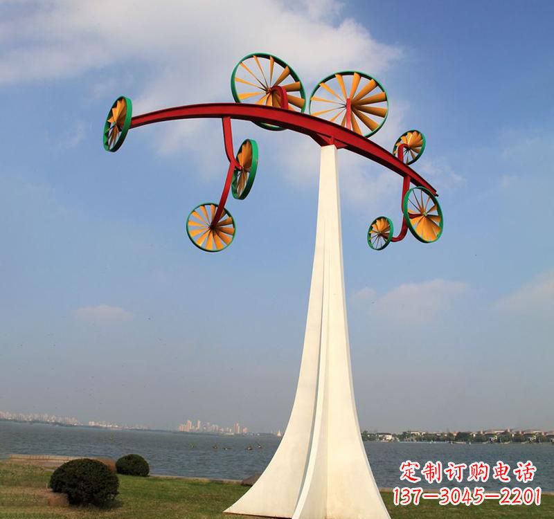 山西不锈钢风车雕塑缔造美丽公园