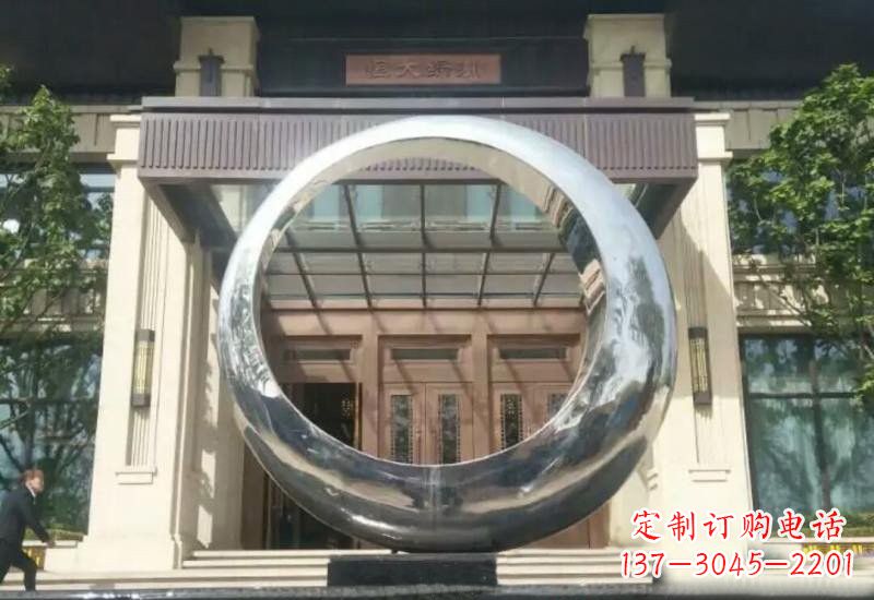 山西不锈钢公园圆环雕塑精致美观的艺术品