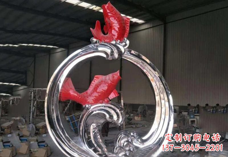 山西不锈钢跃龙门雕塑——浪漫传奇的见证