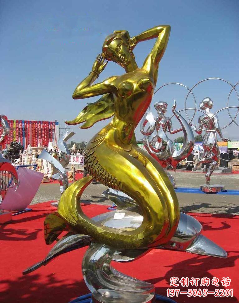 山西不锈钢美人鱼雕塑——美丽的象征