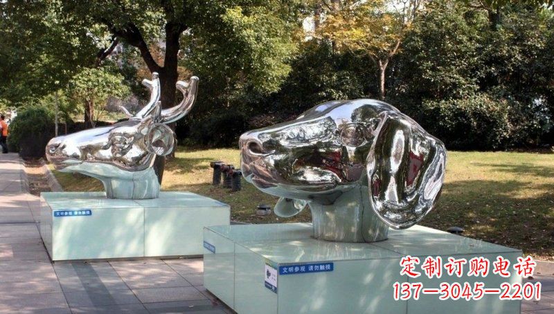 山西不锈钢十二生肖动物头像雕塑的魅力