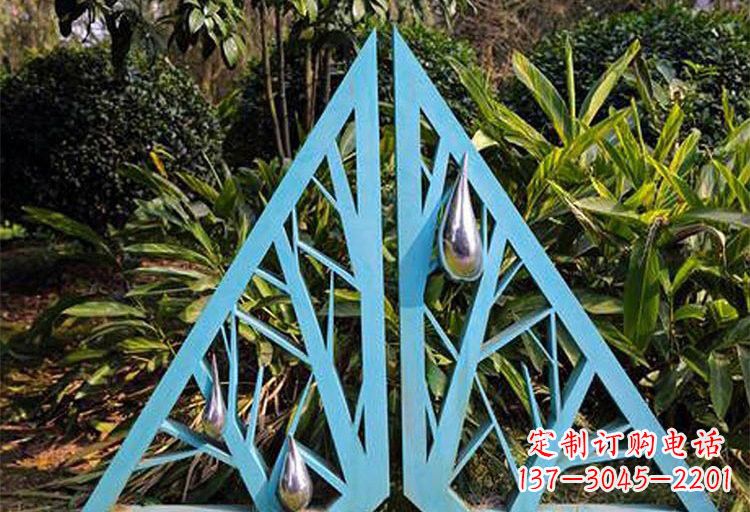 山西不锈钢树枝雕塑——点缀不锈钢公园美景