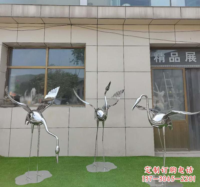 山西不锈钢仙鹤雕塑传承传统文化