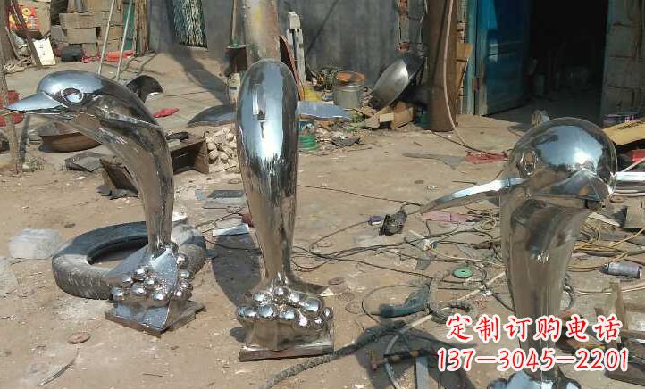 山西不锈钢海豚雕塑——美丽的海洋之灵