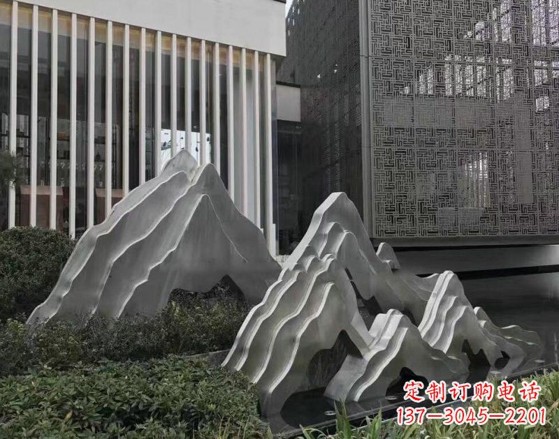 山西不锈钢公园小区精美的假山雕塑