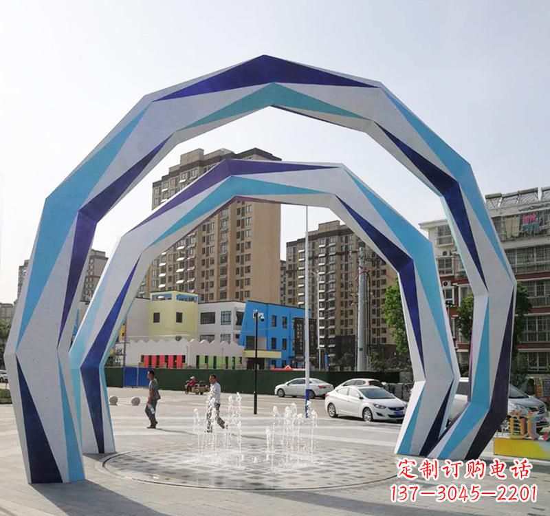 山西不锈钢拱门雕塑令人惊叹的艺术品