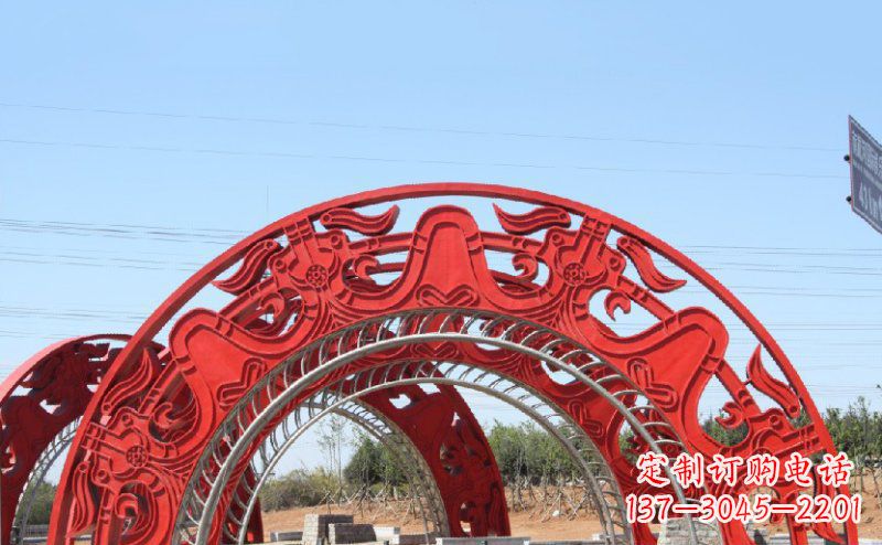 山西不锈钢拱门雕塑美丽的艺术精品