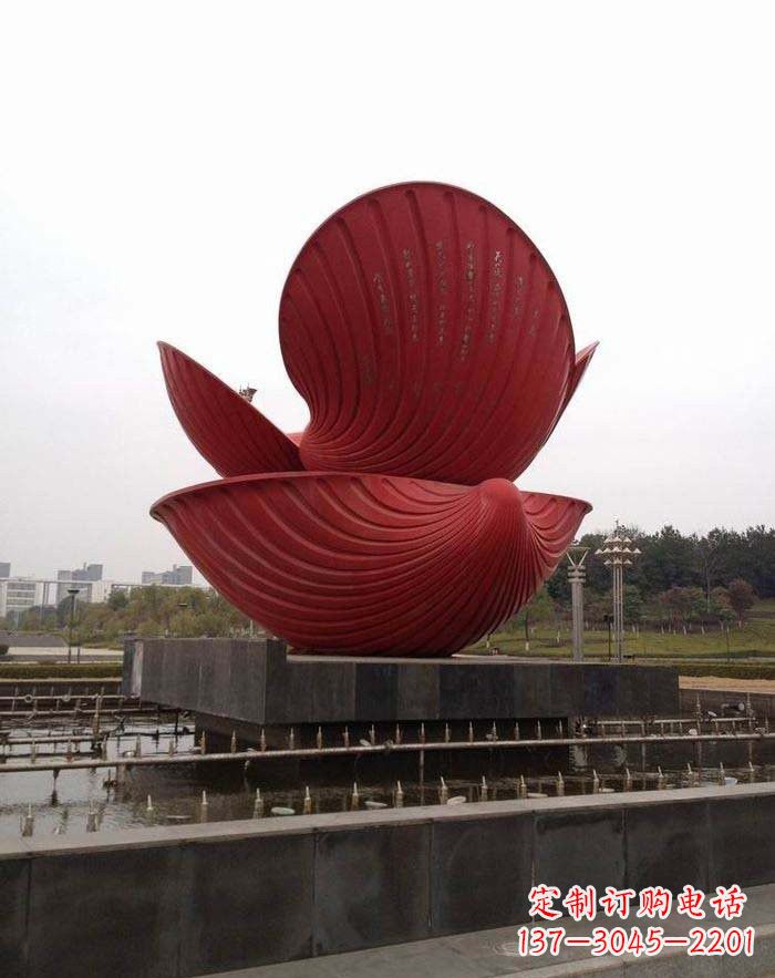 山西不锈钢贝壳喷泉雕塑——海洋之美无限