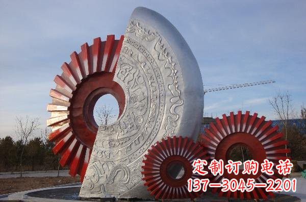 山西不锈钢齿轮雕塑精致而精美
