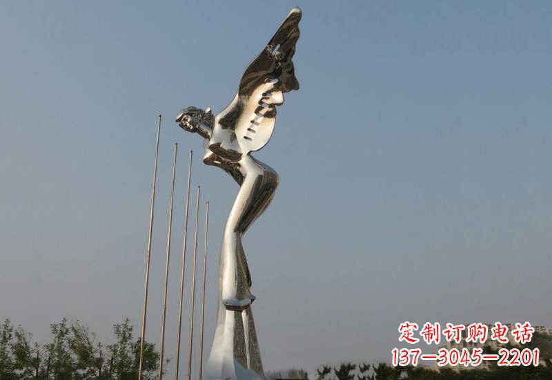 山西不锈钢广场抽象天使雕塑