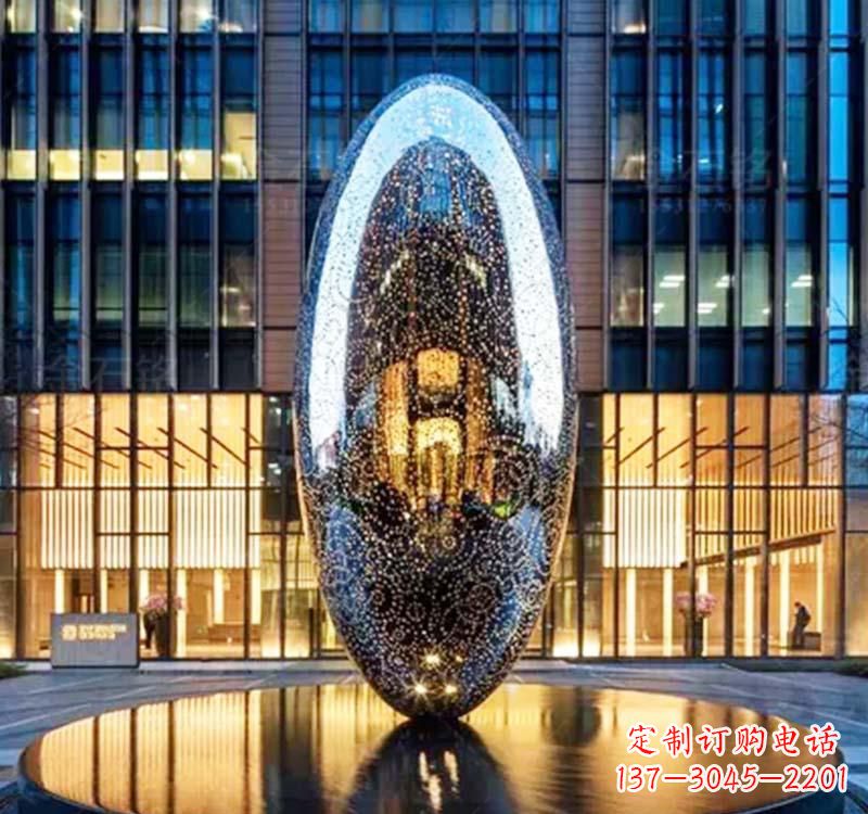山西不锈钢广场抽象圆环雕塑